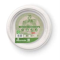 CONF. 50 PIATTI FRUTTA 18CM BIODEGR&COMPOST NAT