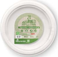 CONF. 50 PIATTI PIANI 23CM BIODEGR&COMPOST NAT