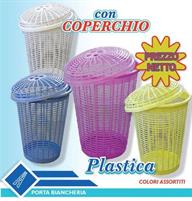 CESTA PLASTICA FORATA CON COPERCHIO PORTAGIOCHI