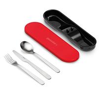 SET 3 POSATE INOX CON CUSTODIA STORE&GO COLORI: