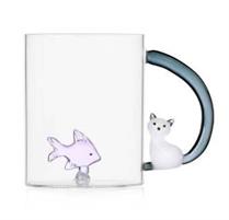 TAZZA MUG PESCE ROSA E GATTO BIANCO