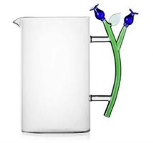 CARAFFA BROCCA VETRO FIORE BLU BOTANICA