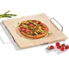 PIZZA STONE 38X35CM PIETRA REFRATTARIA +SUPPORTO