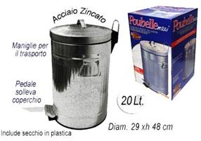 PATTUMIERA PEDALE ZINCO 12LT POUBELLE