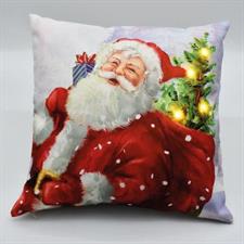 CUSCINO LUMINOSO 40X40CM BABBO NATALE