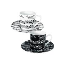 SET 2 TAZZA CAFFE' C/P NOTE MUSICALI