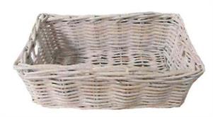 CESTA RATTAN RETTANGOLARE 40X23X14 BIANCA