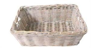 CESTA RATTAN RETTANGOLARE 50X30X24 BIANCA