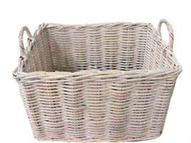 CESTA RATTAN RETTANGOLARE 62X47X45 BIANCA