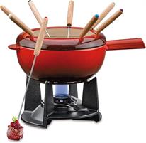 SET FONDUTA 12PZ GHISA SMALTATA ROSSA D.20CM 2LT