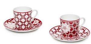 SET 2 TAZZA CAFFE' C/P FLOWER