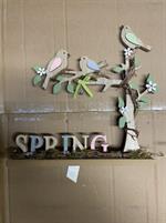 SCRITTA SPRING LEGNO CON LED