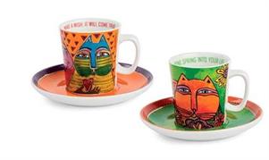 SET 2 TAZZA CAFFE' C/P L.BURCH VERDE