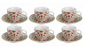 SET 6 TAZZE CAFFE' BERENICE CON PIATTO