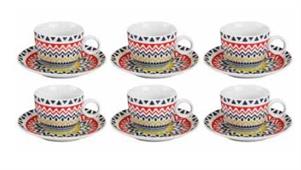 SET 6 TAZZE CAFFE' ELETTRA CON PIATTO