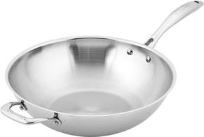 PADELLA WOK INOX CON MANIGLIA 32CM