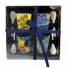 SET 4 TAZZE CAFFE CON CUCCHIAIO VAN GOGH