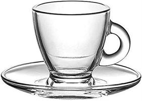 SET 6 TAZZA CAFFE' C/P VETRO ROMA