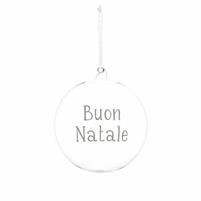 PALLINA 20CM BUON NATALE BIANCO