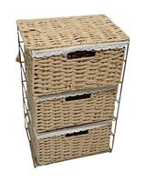 MOBILETTO CORDA BEIGE 3 CASSETTI 34X23X56H