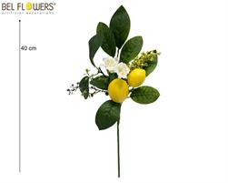 TRALCIO FIORITO CON LIMONI H40CM